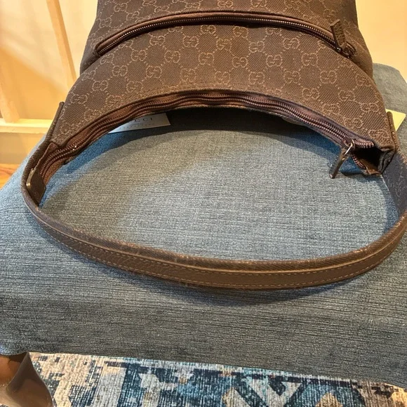 Gucci brown canvas logo hobo bag - Picture 4 of 8